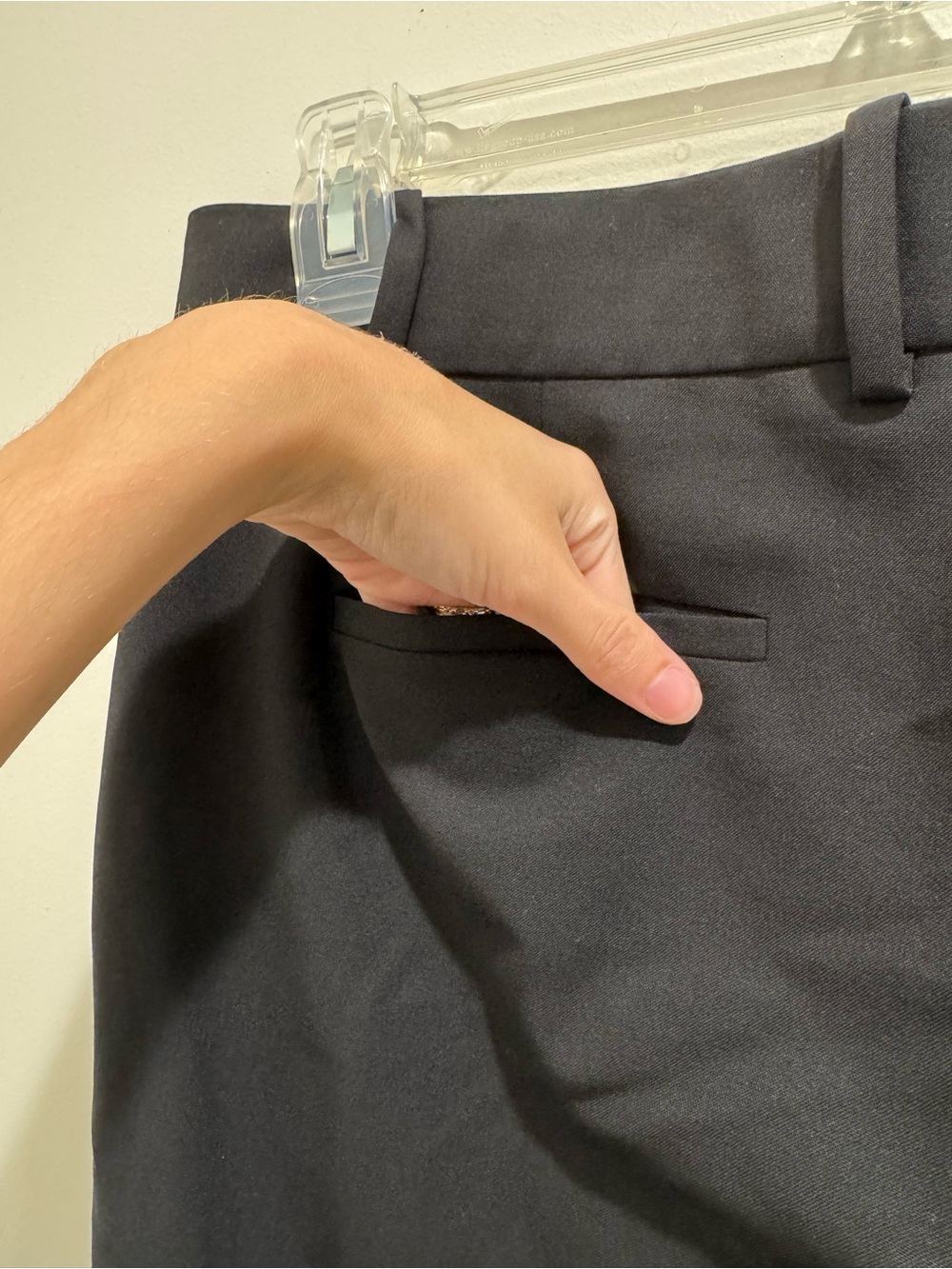 Theory Straight Tro Black Wool Blend Tailored Straight Leg Dress Pants Size 2 - Picture 6 of 11